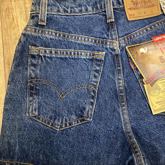 Vintage Levi’s 512 Red Tab high waisted denim shorts,  original tags attached - Picture 4 of 13